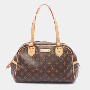 Pre Owned Louis Vuitton Montorgueil PM Brown Monogram Canvas Shoulder Bag