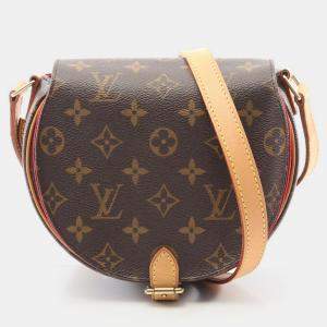 Pre Owned Louis Vuitton Tambourin Brown Monogram Canvas Crossbody Bag
