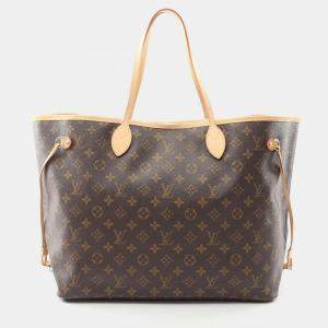 Pre Owned Louis Vuitton Neverfull GM Brown Monogram Canvas Tote Bag