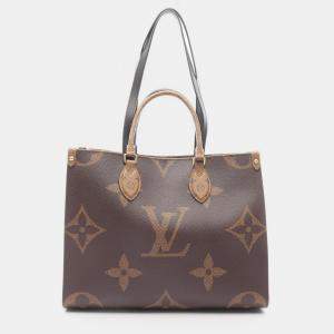 Louis Vuitton OnTheGo MM Brown Monogram Giant Reverse Canvas Tote Bag