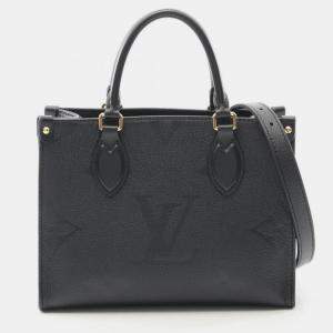 Louis Vuitton On The Go PM Black Monogram Empreinte Leather Tote Bag