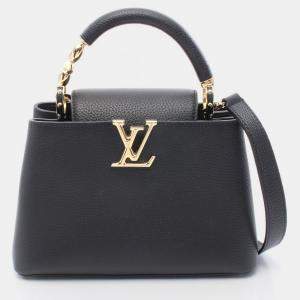 Pre Owned Louis Vuitton Capucines BB Black Leather Shoulder Bag