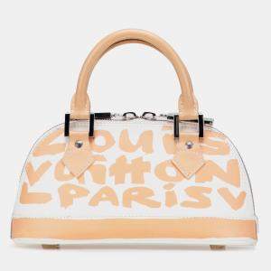 Pre Owned Louis Vuitton Beige/White Stephen Sprouse Graffiti Alma PM Bag