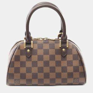 LOUIS VUITTON Rivera Mini Handbag N41436 Damier PVC coated canvas leather Brown Ebene Used Women