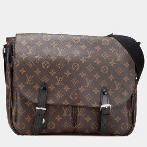 Pre Owned Louis Vuitton Brown Monogram Macassar Christopher Messenger