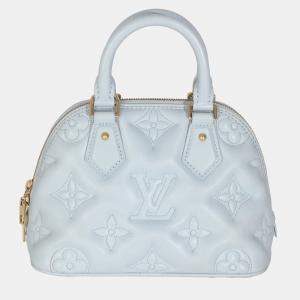 Pre Owned Louis Vuitton Blue Glacier Bubblegram Calfskin Alma BB Bag