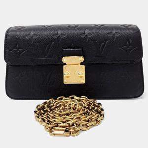 Louis Vuitton Black Leather Empreinte Wallet On Chain Metis