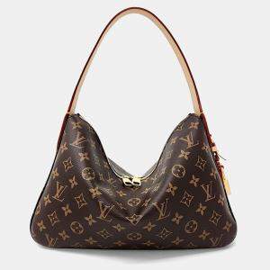 Louis Vuitton Brown Coated Canvas and Leather Slouchy PM Bag