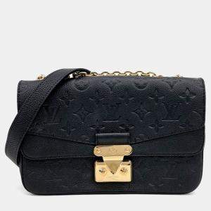 Pre Owned Louis Vuitton Black Leather Empreinte Marceau