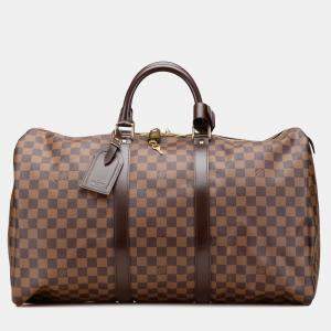 Louis Vuitton Brown Damier Ebene Keepall 50