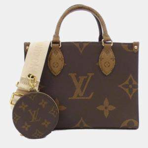 Louis Vuitton Brown Monogram Giant Canvas On-The-Go PM Handbag