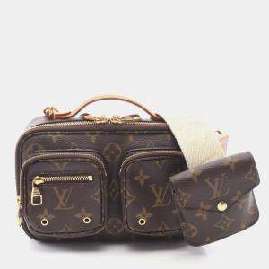 Pre Owned Louis Vuitton Utility Crossbody Brown Monogram Coated Canvas Leather Handbag