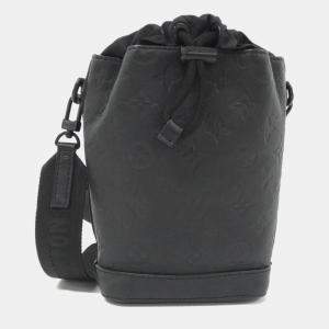 Pre Owned Louis Vuitton Noe Sling Black Monogram Shadow Leather Shoulder Bag