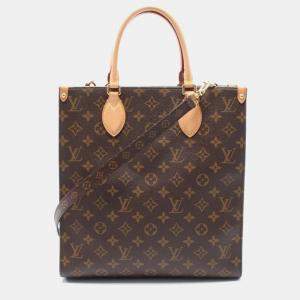 Pre Owned Louis Vuitton Sac Plat PM Brown Monogram Coated Canvas Tote Bag