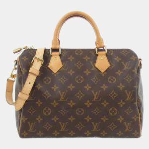 Pre Owned Louis Vuitton Speedy Bandouliere 30 Monogram Coated Canvas Boston Bag