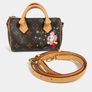 Pre Owned Louis Vuitton Vivienne Nano Speedy Monogram Brown Coated Canvas Shoulder Bag