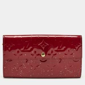 Pre Owned Louis Vuitton Pomme D’amour Monogram Vernis Leather Sarah Wallet