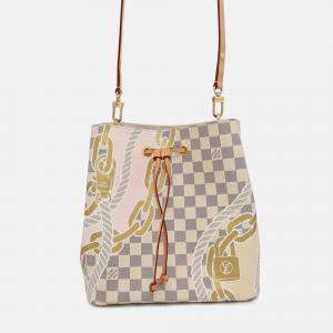 Louis Vuitton Neonoe MM White Damier Azur Shoulder Bag