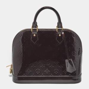 Pre Owned Louis Vuitton Amarante Monogram Vernis Alma PM Bag w/ Wallet