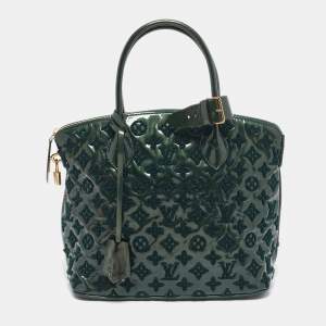 Pre Owned Louis Vuitton Green Monogram Vernis Fascination Lockit Bag