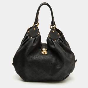 Pre Owned Louis Vuitton Black Monogram Mahina Leather Surya XL Bag