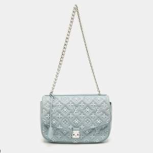 Louis Vuitton Blue Monogram Leather Mama Perles Pochette Bag