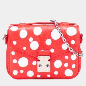 Pre Owned Louis Vuitton Red Yayoi Kusama Monogram Empreinte Infinity Dots Micro Metis