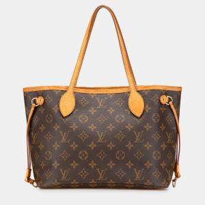 Pre Owned Louis Vuitton Brown Monogram Neverfull PM