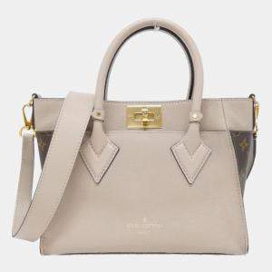 Pre Owned Louis Vuitton On My Side PM Grayish Tone Leather Shoulder Bag