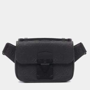 Pre Owned Louis Vuitton S-Lock Black Leather Shoulder Bag