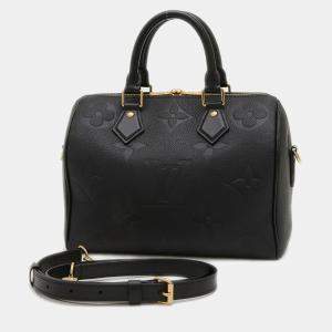 Pre Owned Louis Vuitton Speedy Bandouliere 25 Noir Monogram Empreinte Leather Shoulder Bag