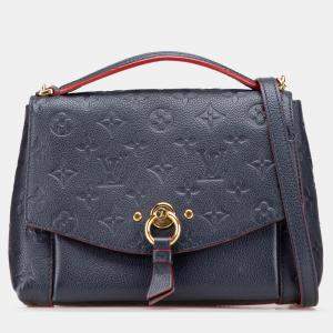 Pre Owned Louis Vuitton Navy Blue Monogram Empreinte Blanche BB