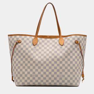Louis Vuitton White Damier Azur Neverfull GM