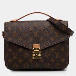 Pre Owned Louis Vuitton Brown Monogram Pochette Metis 