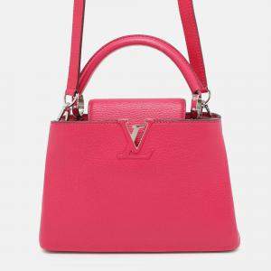 Pre Owned Louis Vuitton Capucines Pink Taurillon Leather Size BB