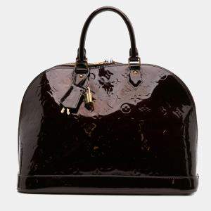 Pre Owned Louis Vuitton Purple Monogram Vernis Alma GM Bag