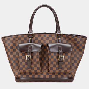 Pre Owned Louis Vuitton Brown Damier Ebene Manosque GM Bag