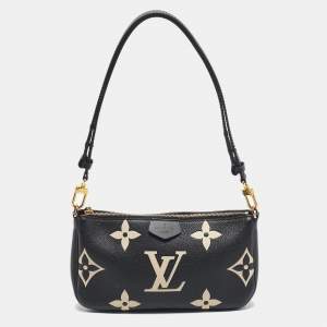 Pre Owned Louis Vuitton Black/Beige Empreinte Leather Multi Pochette Accessoires Bag