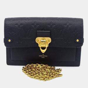 Louis Vuitton Black Leather Empreinte Bavin Chain Wallet