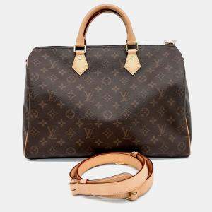 Louis Vuitton Brown PVC Bandouliere Speedy 35 bag