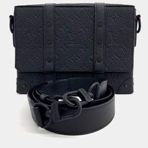 Louis Vuitton Black Leather Trunk Messenger Bag