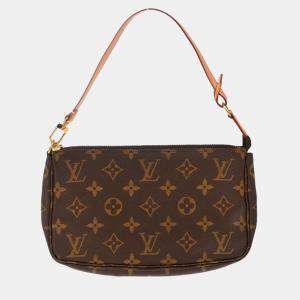 Pre Owned Louis Vuitton Brown Monogram Pochette Accessoires Handbag