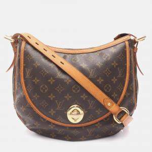 Pre Owned Louis Vuitton Tulum GM Shoulder Bag  Monogram Canvas Brown