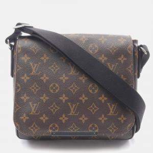 Pre Owned Louis Vuitton District PM Shoulder Bag  Monogram Macassar Brown Black