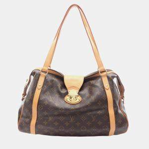 Pre Owned Louis Vuitton Stresa Gm Shoulder Bag  Monogram Canvas Brown