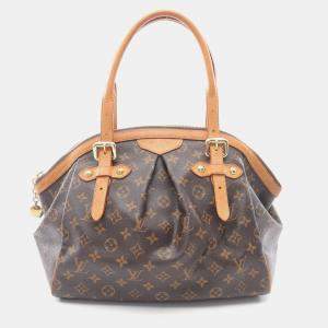 Pre Owned Louis Vuitton Tivoli Gm Handbag  Monogram Canvas Leather Brown