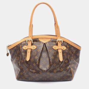 Pre Owned Louis Vuitton Tivoli Gm Handbag  Monogram Canvas Leather Brown