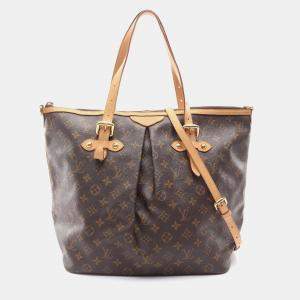 Pre Owned Louis Vuitton Palermo Gm Shoulder Tote Bag  Monogram Canvas Brown
