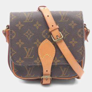 Pre Owned Louis Vuitton Cartouchiere Pm Shoulder Bag  Monogram Canvas Leather