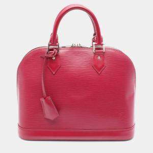 Pre Owned Louis Vuitton Alma Pm Handbag  Epi Leather Pink Fuschia